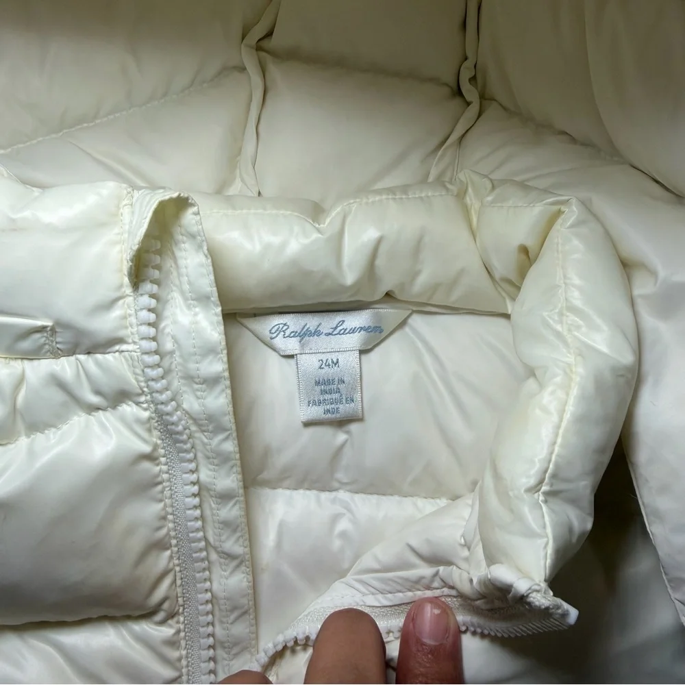 Ralph Lauren Polo Cream Toddler Pre School 24‎ Months Down Jacket Light Use